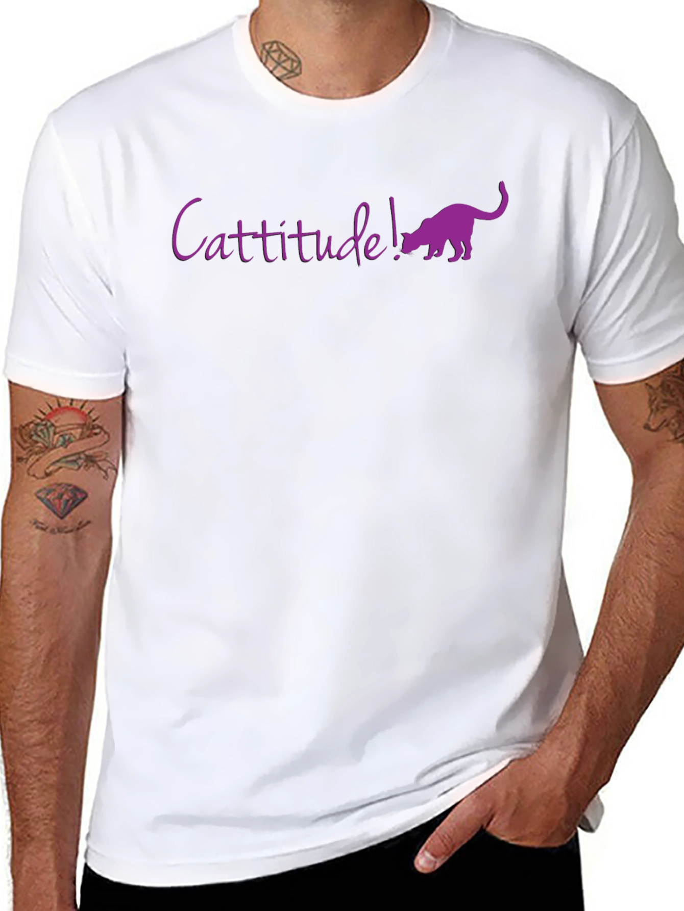 Cattitude! Funny Cat Lover Graphic T-Shirt