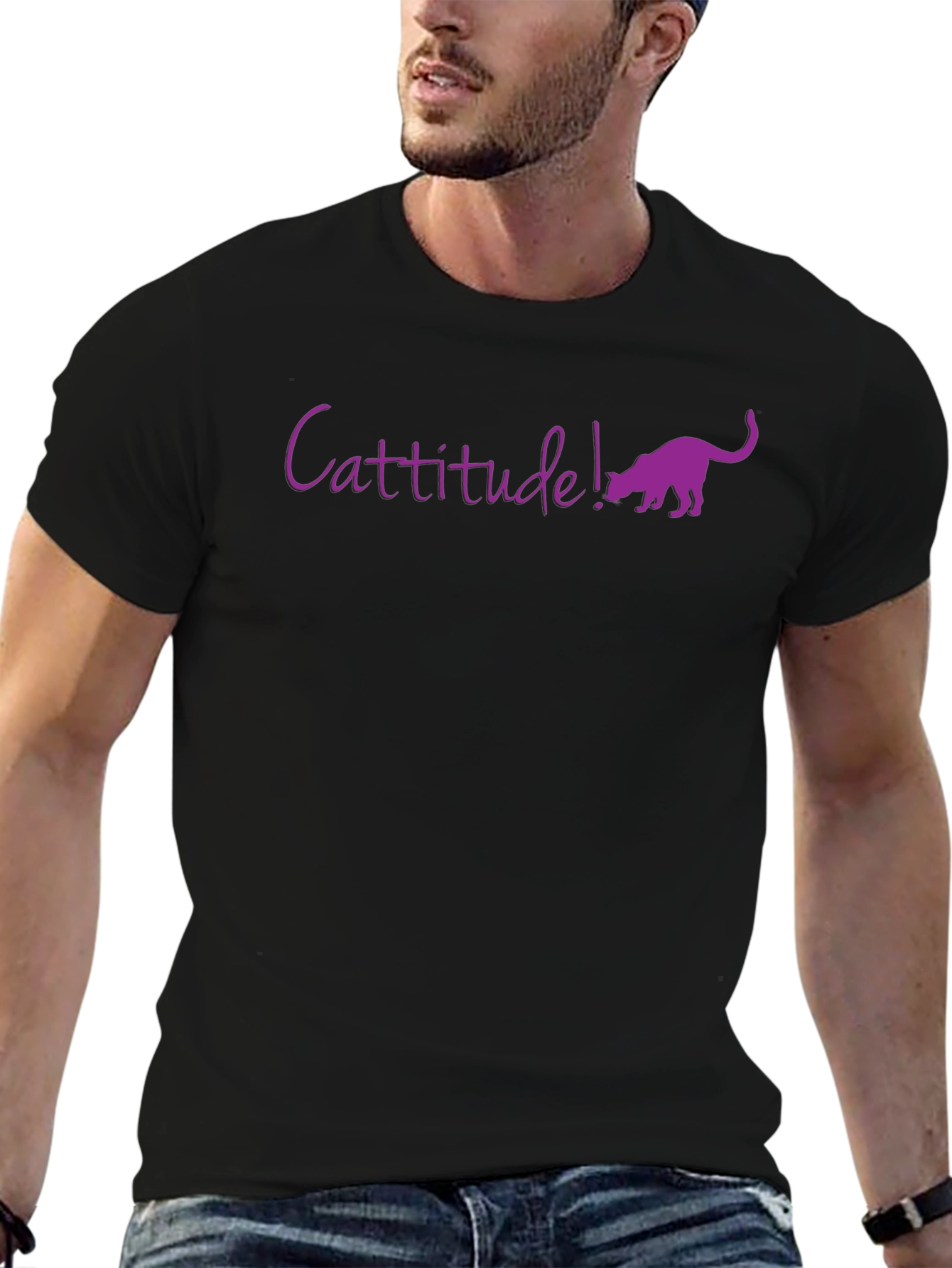 Cattitude! Funny Cat Lover Graphic T-Shirt