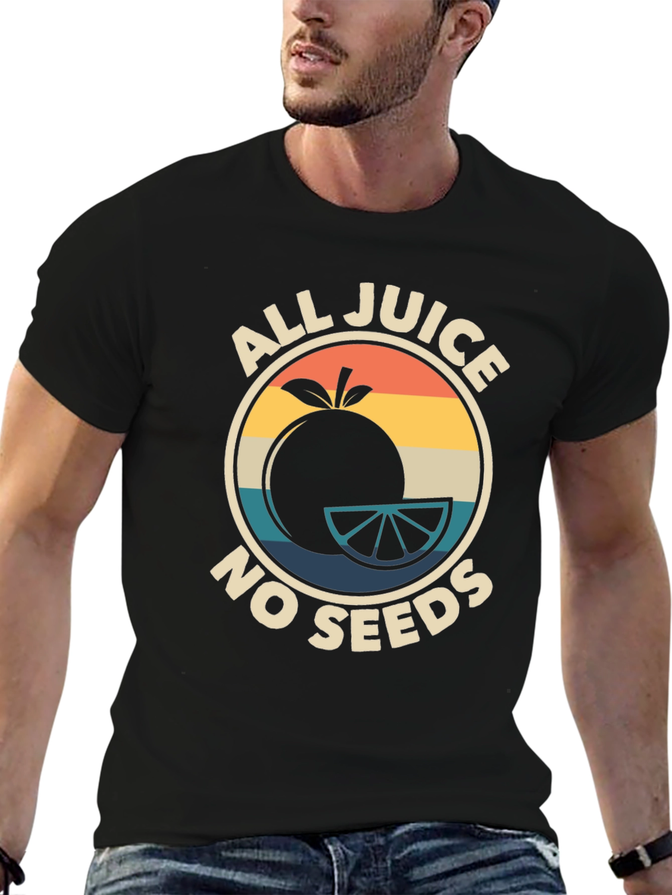 All Juice No Seeds Graphic Tee - Retro Style