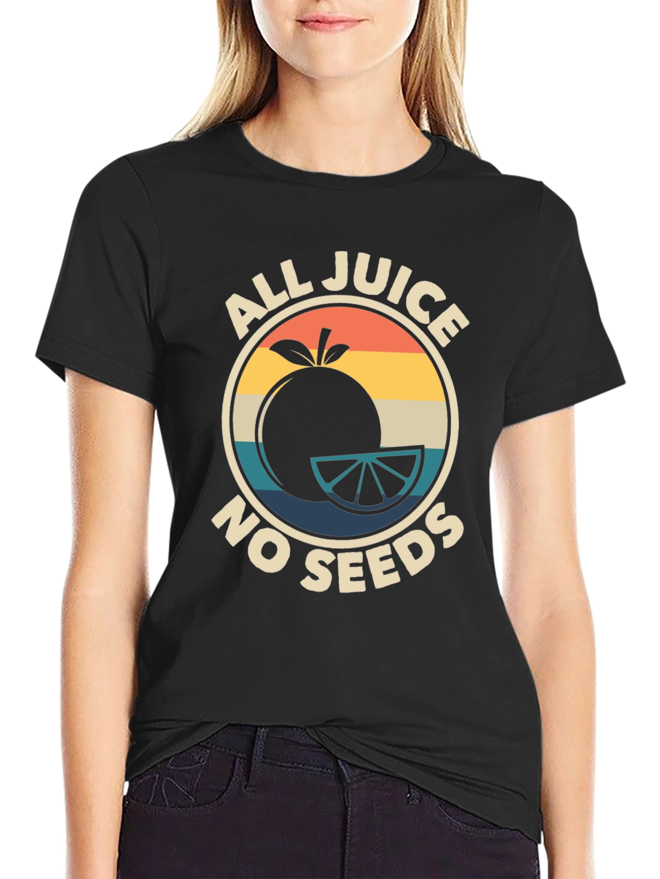 All Juice No Seeds Graphic Tee - Retro Style