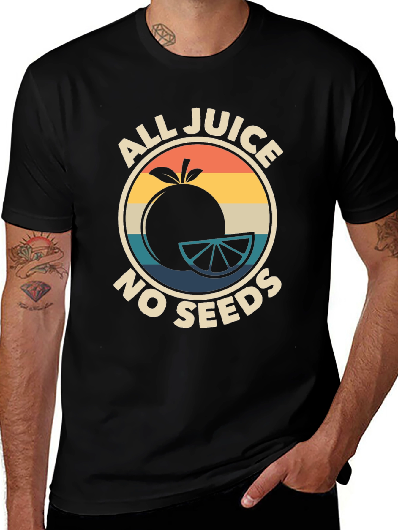 All Juice No Seeds Graphic Tee - Retro Style