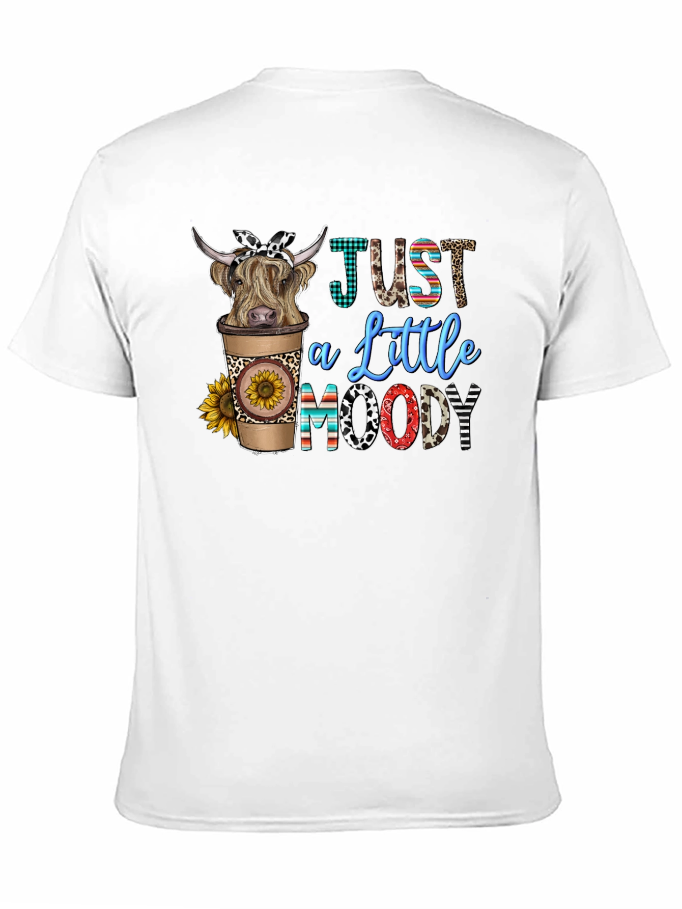 Just a Little Moody Highland Cow Graphic Tee