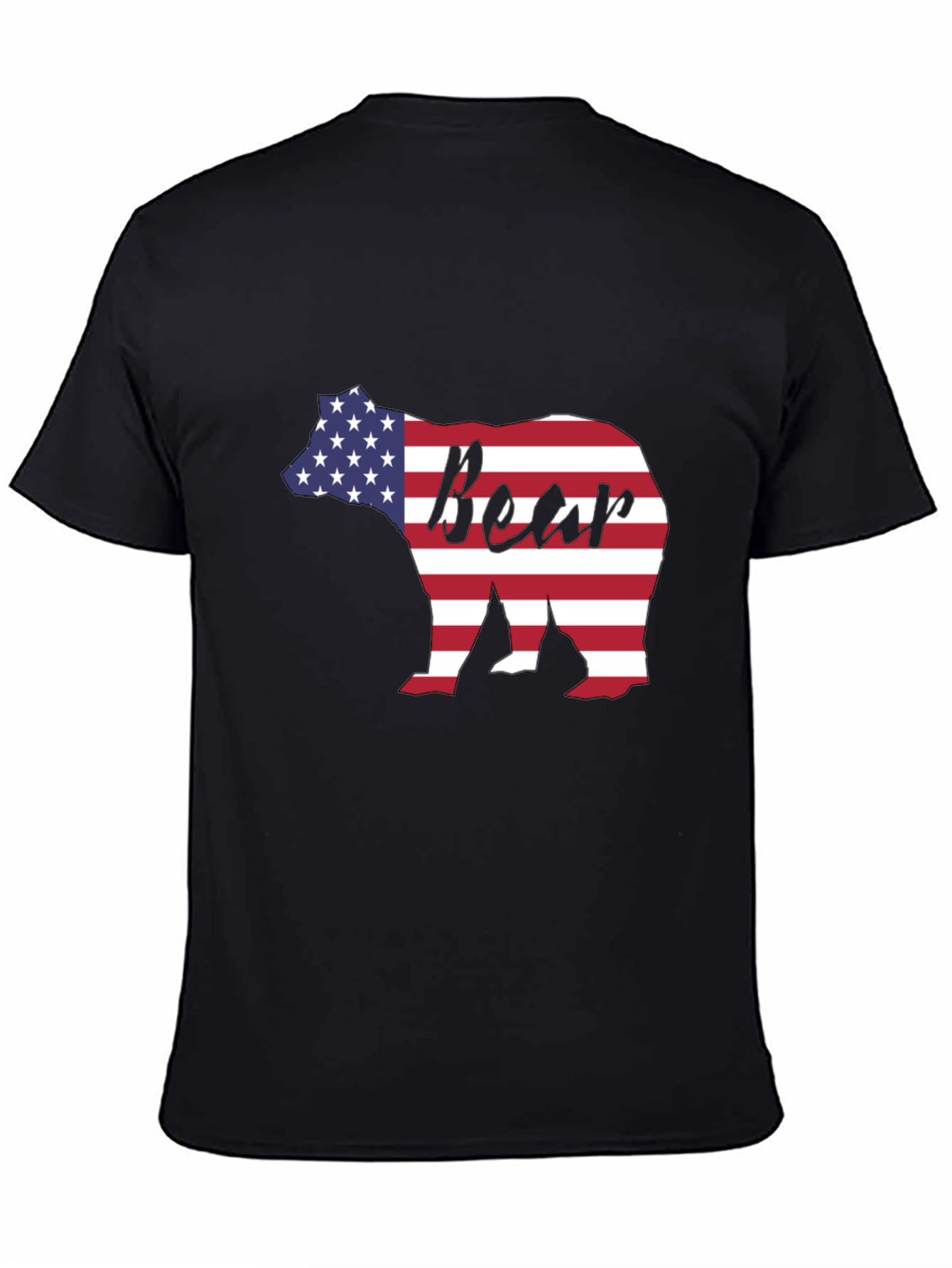American Flag Bear Graphic Tee - Patriotic Style