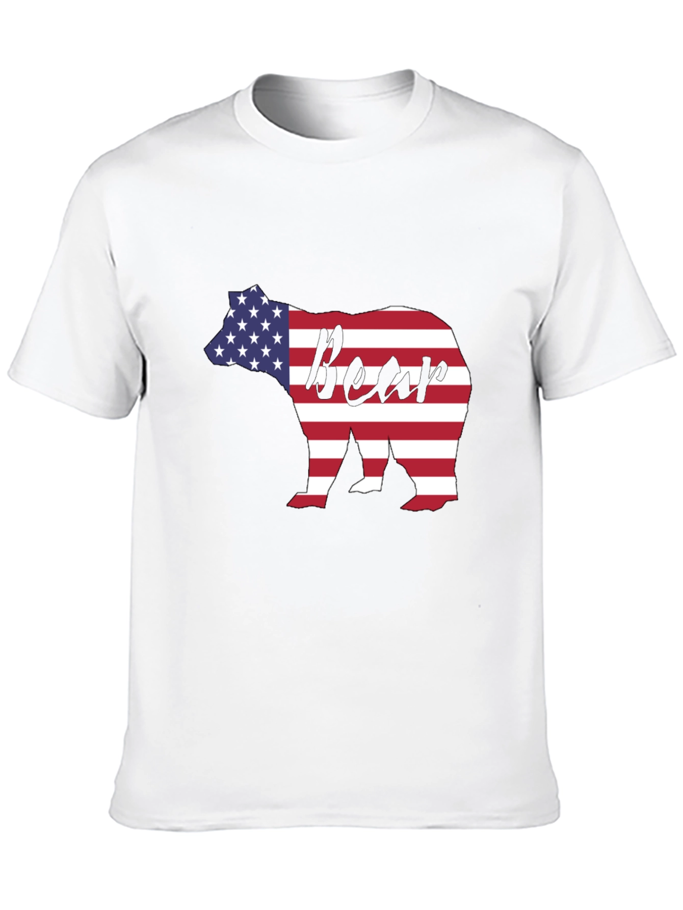 American Flag Bear Graphic Tee - Patriotic Style