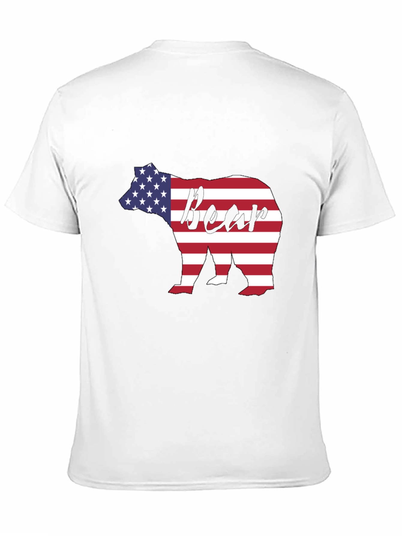 American Flag Bear Graphic Tee - Patriotic Style