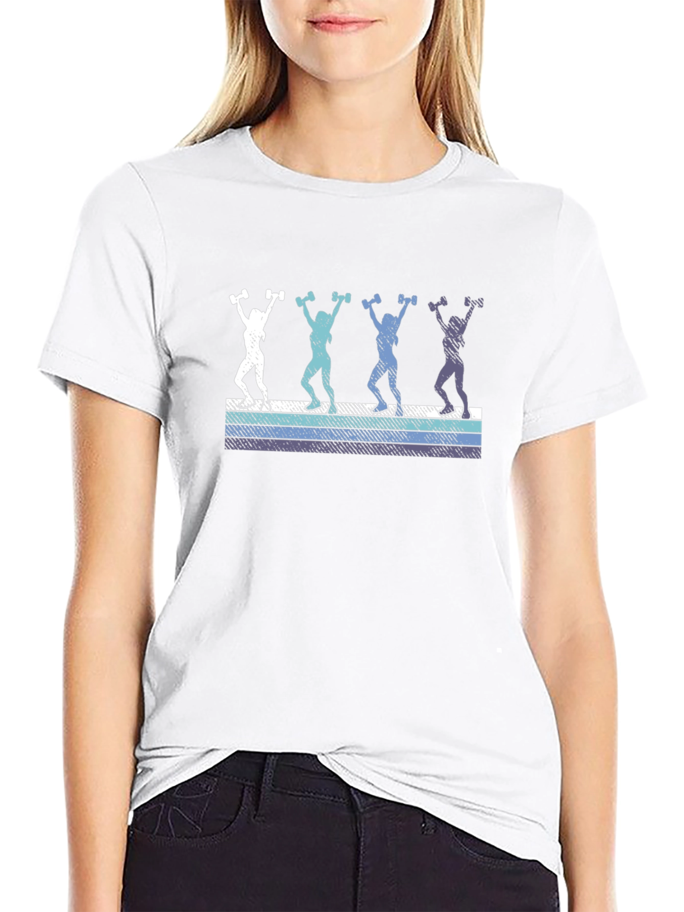 Retro Workout Tee - Dumbbell Design