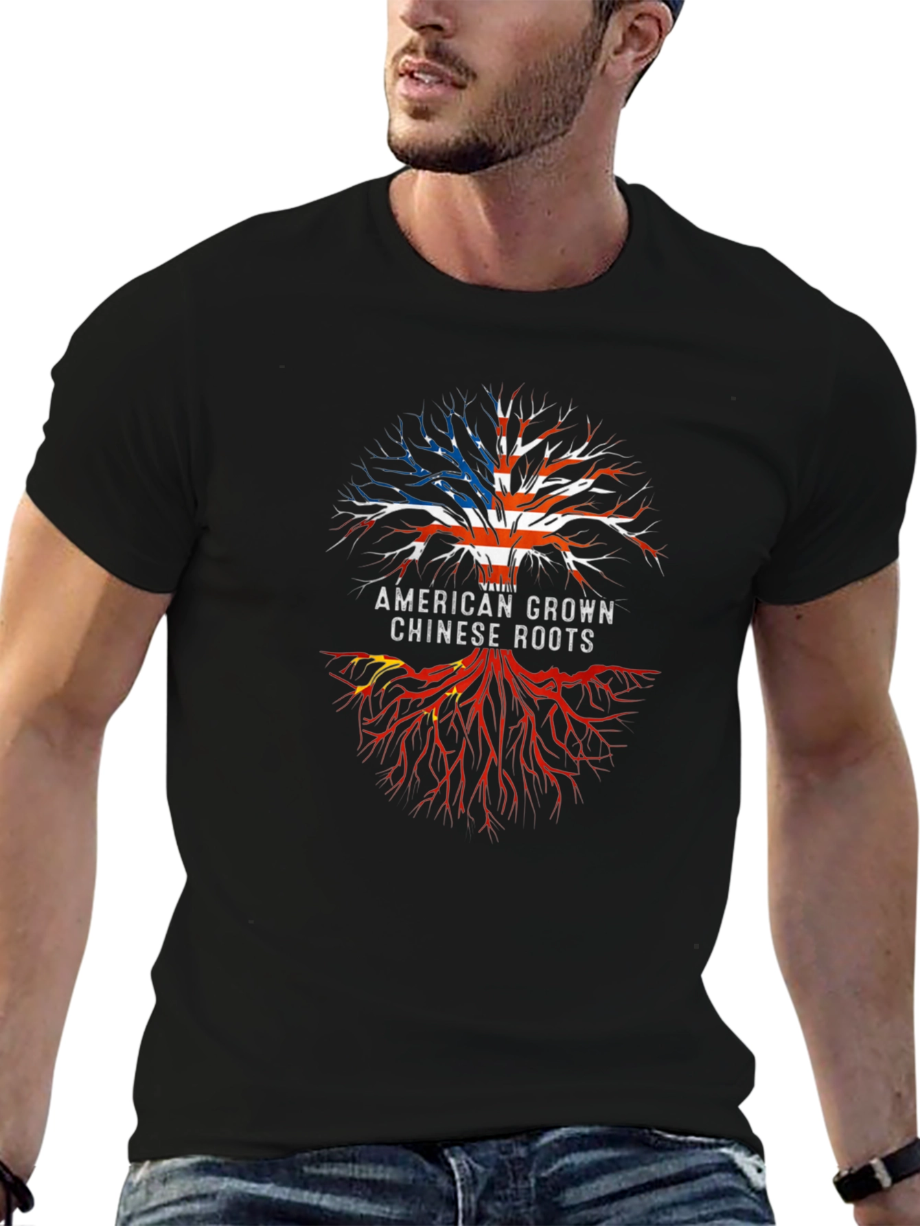 American Grown Chinese Roots Graphic Tee