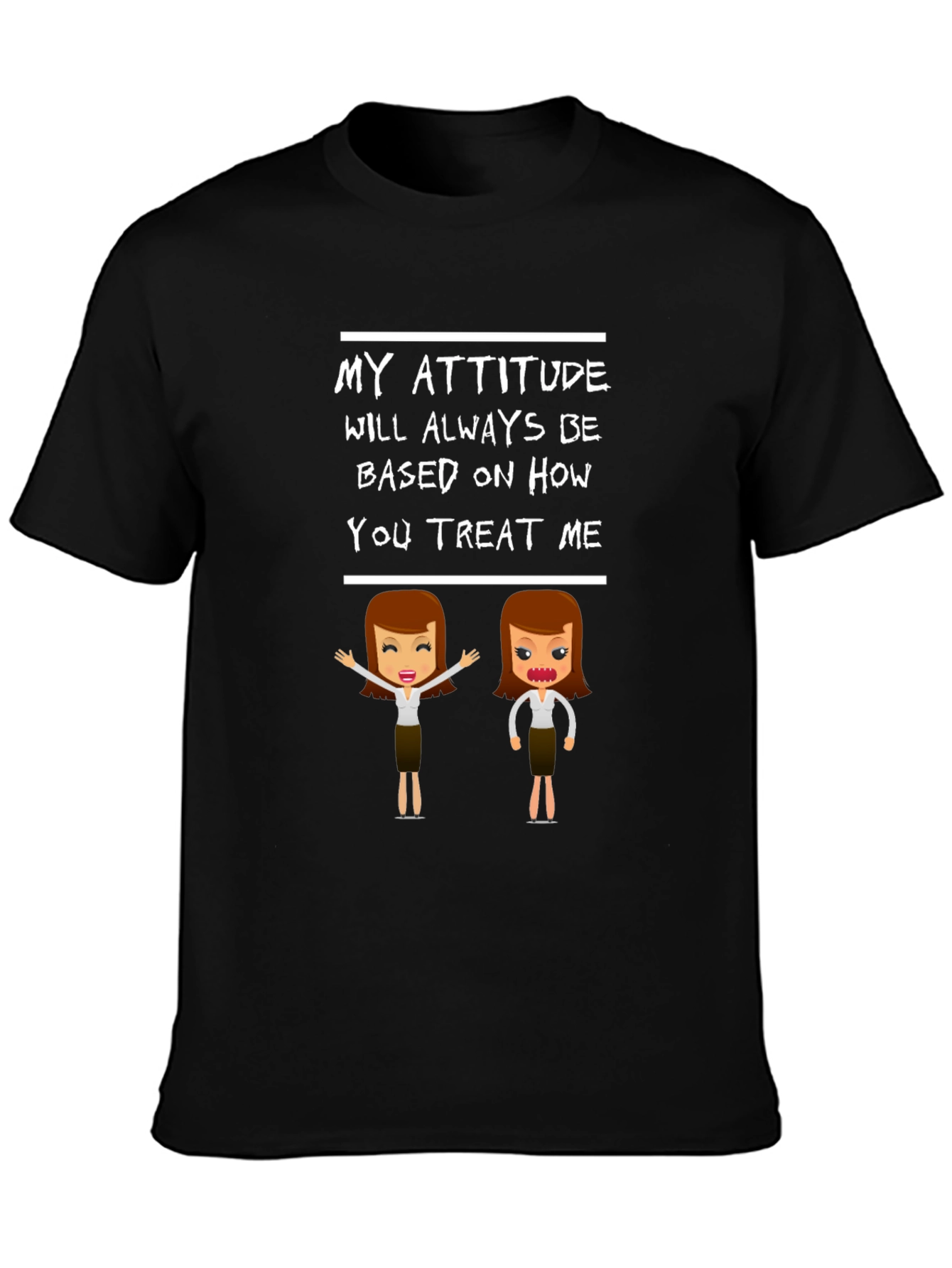 Attitude Based Treat Cartoon Graphic Tee