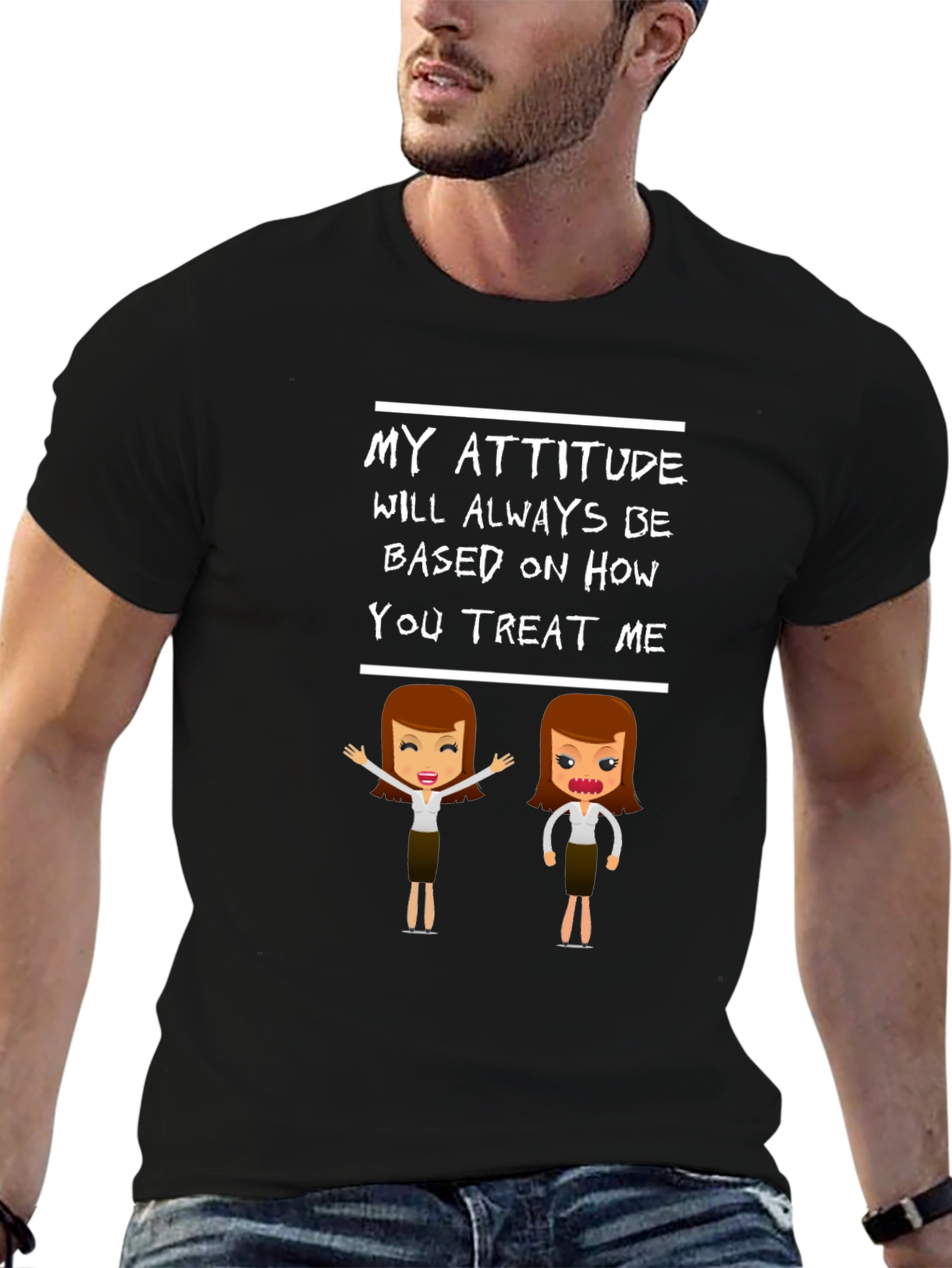 Attitude Based Treat Cartoon Graphic Tee