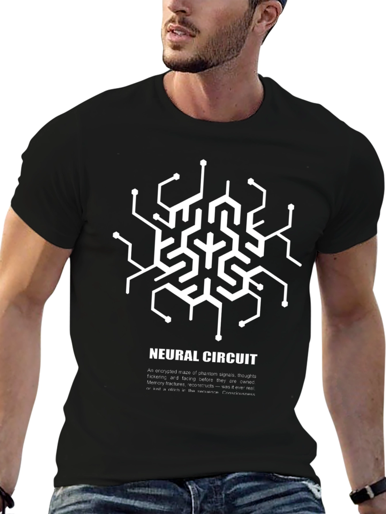 Neural Circuit Graphic T-Shirt - Black