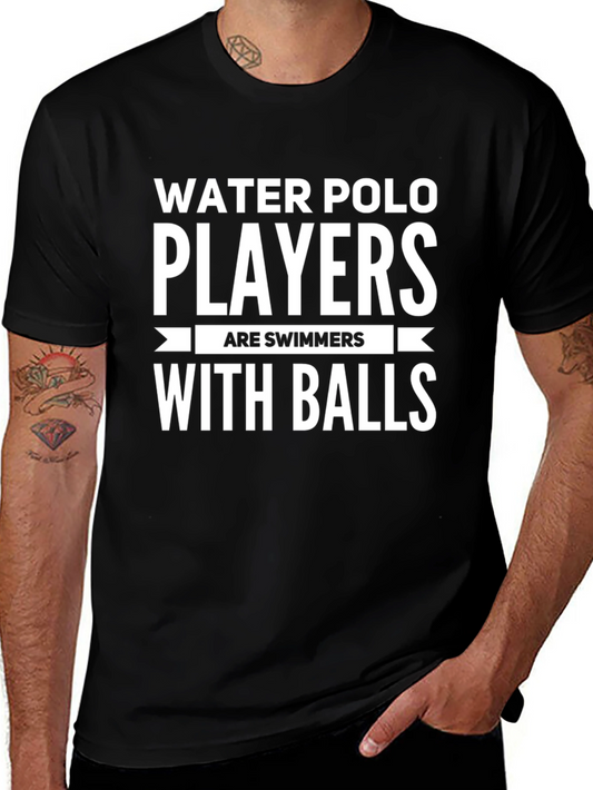 Water Polo Players T-Shirt Funny Balls Swimmer Tee