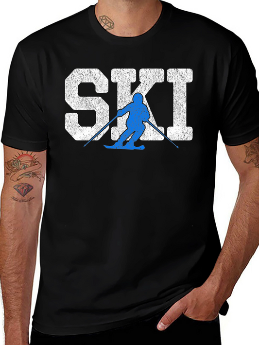 Vintage Skiing T-Shirt - Sporty Graphic Tee