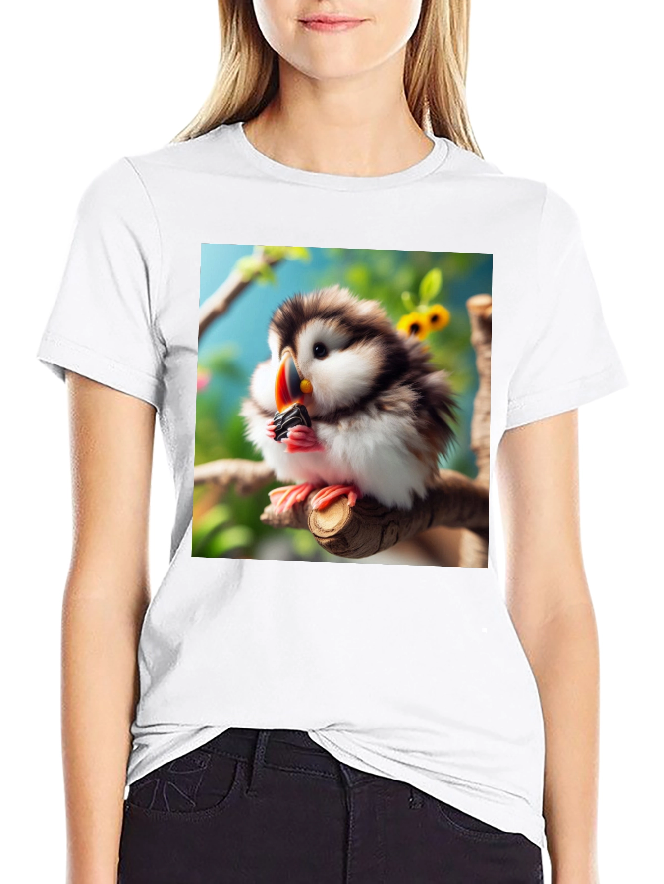 Cute Puffin Bird Graphic T-Shirt