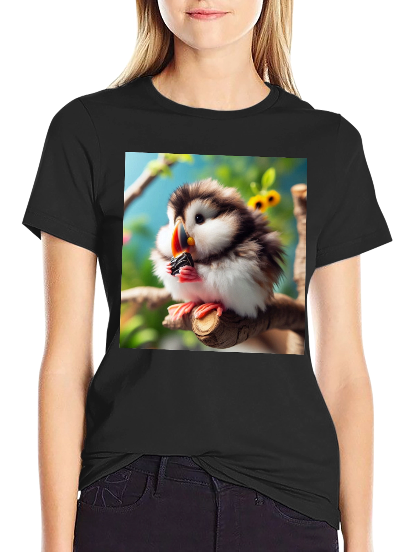 Cute Puffin Bird Graphic T-Shirt