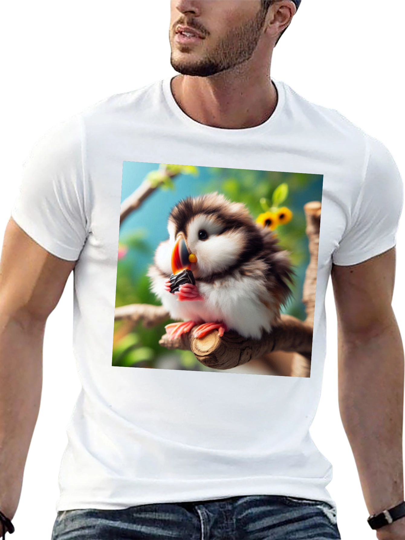 Cute Puffin Bird Graphic T-Shirt