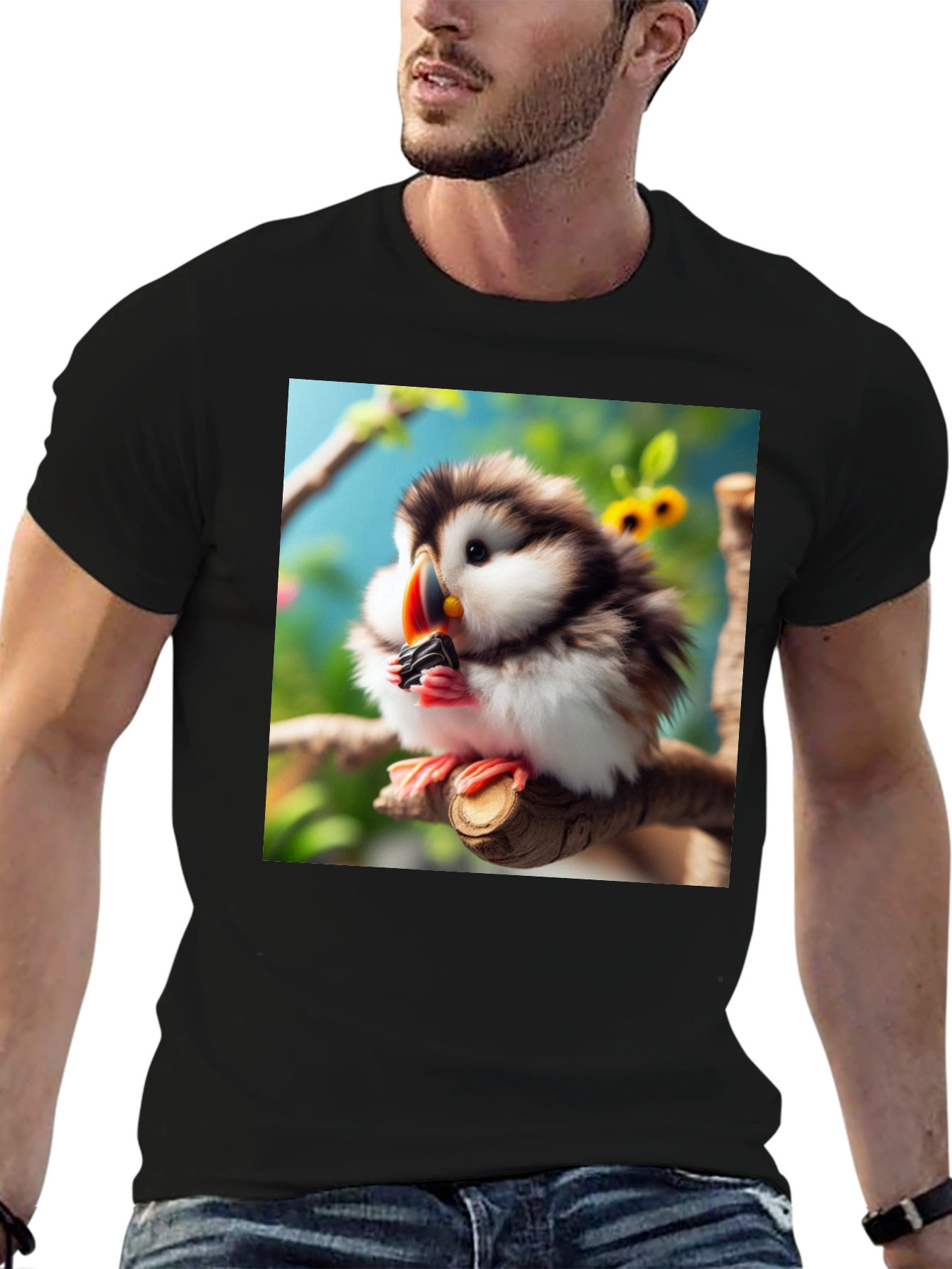 Cute Puffin Bird Graphic T-Shirt