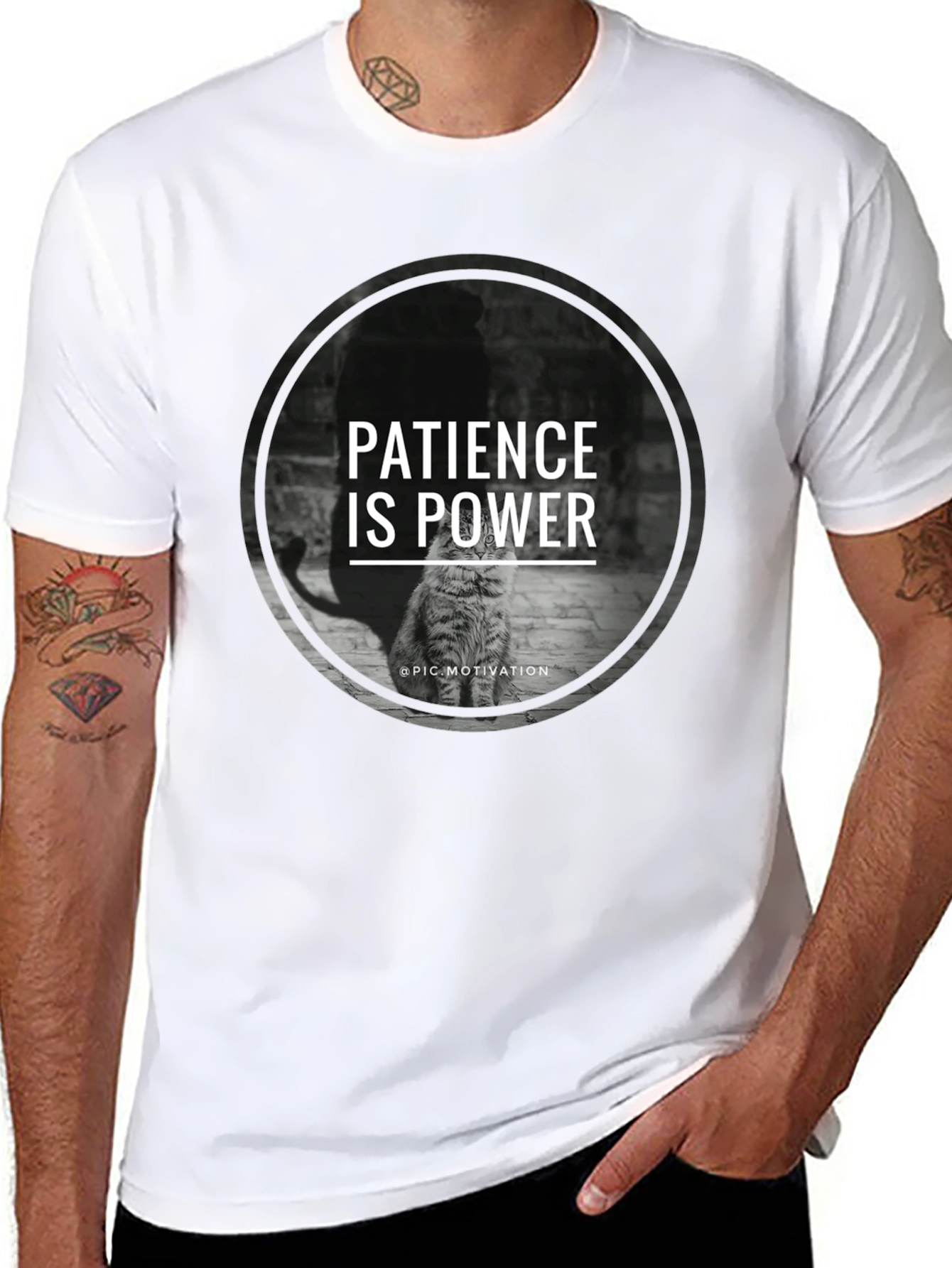 Patience is Power Cat Graphic T-Shirt