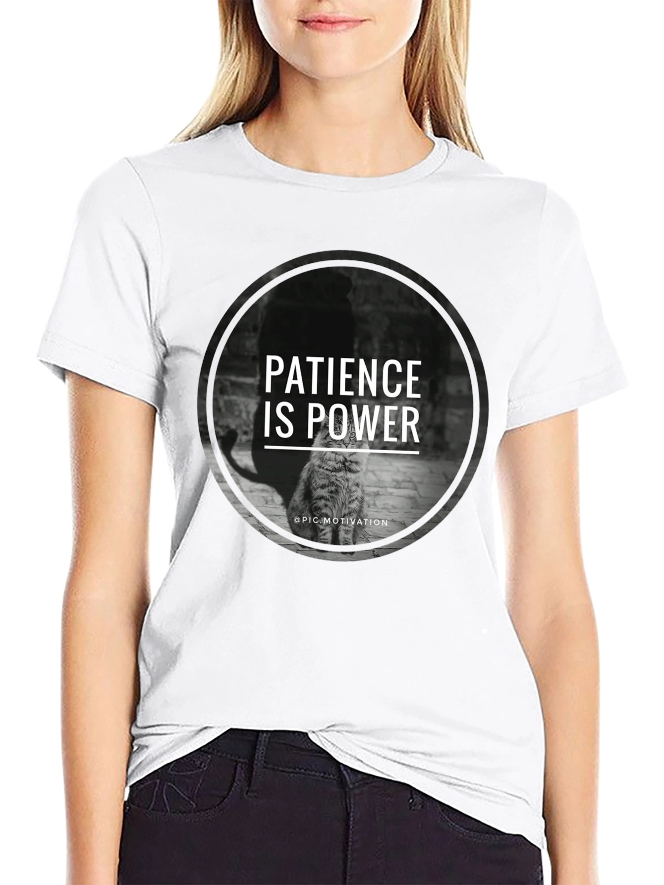 Patience is Power Cat Graphic T-Shirt
