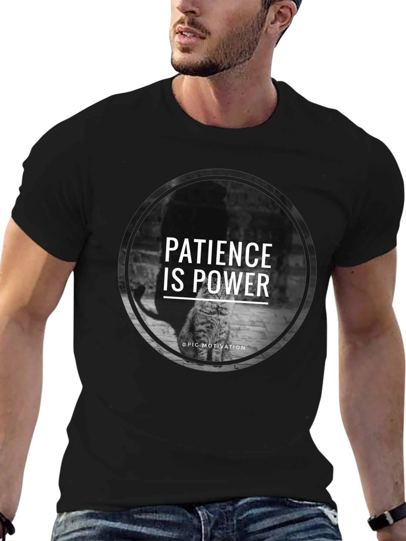 Patience is Power Cat Graphic T-Shirt