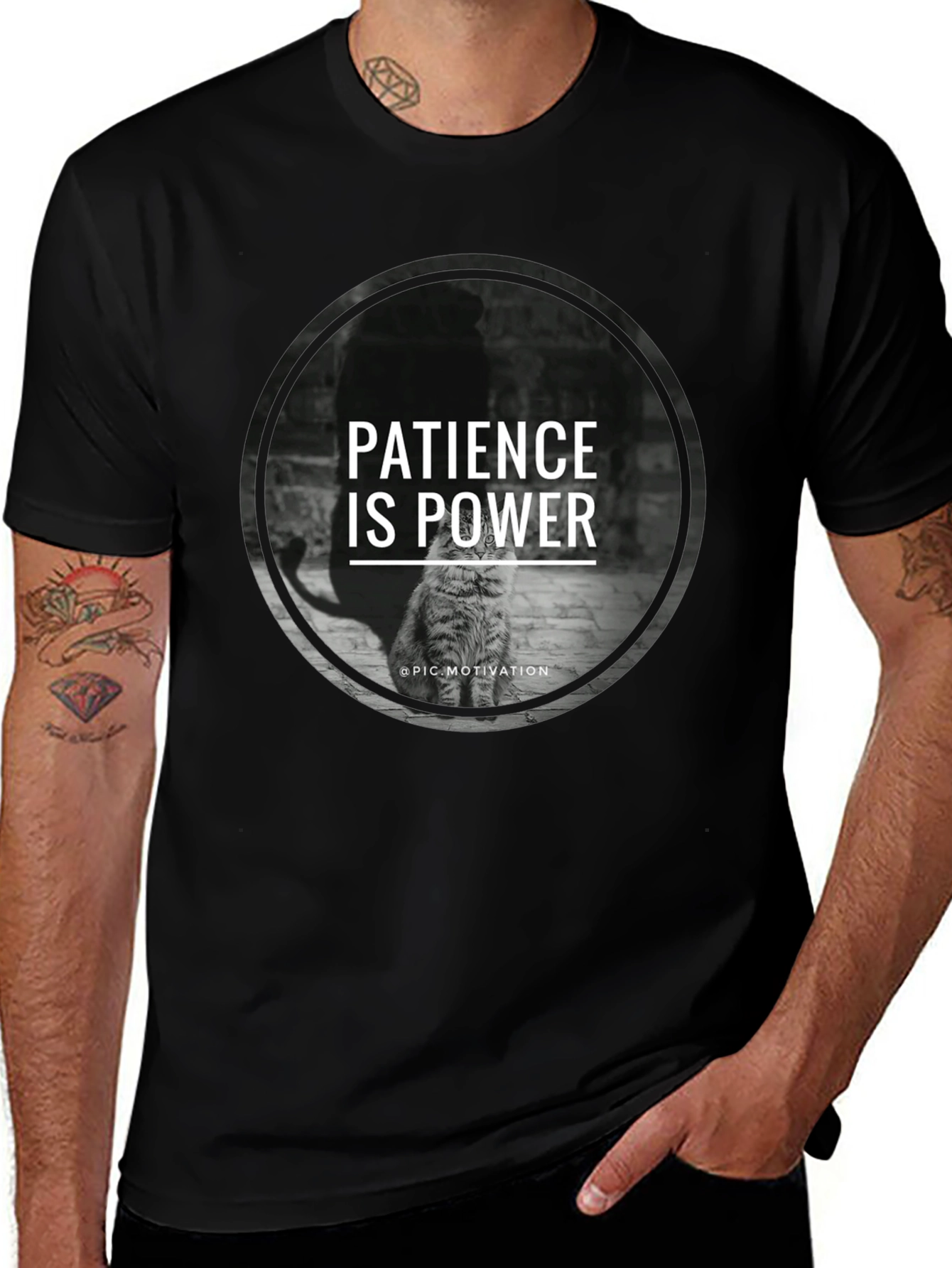 Patience is Power Cat Graphic T-Shirt