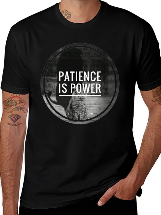 Patience is Power Cat Graphic T-Shirt