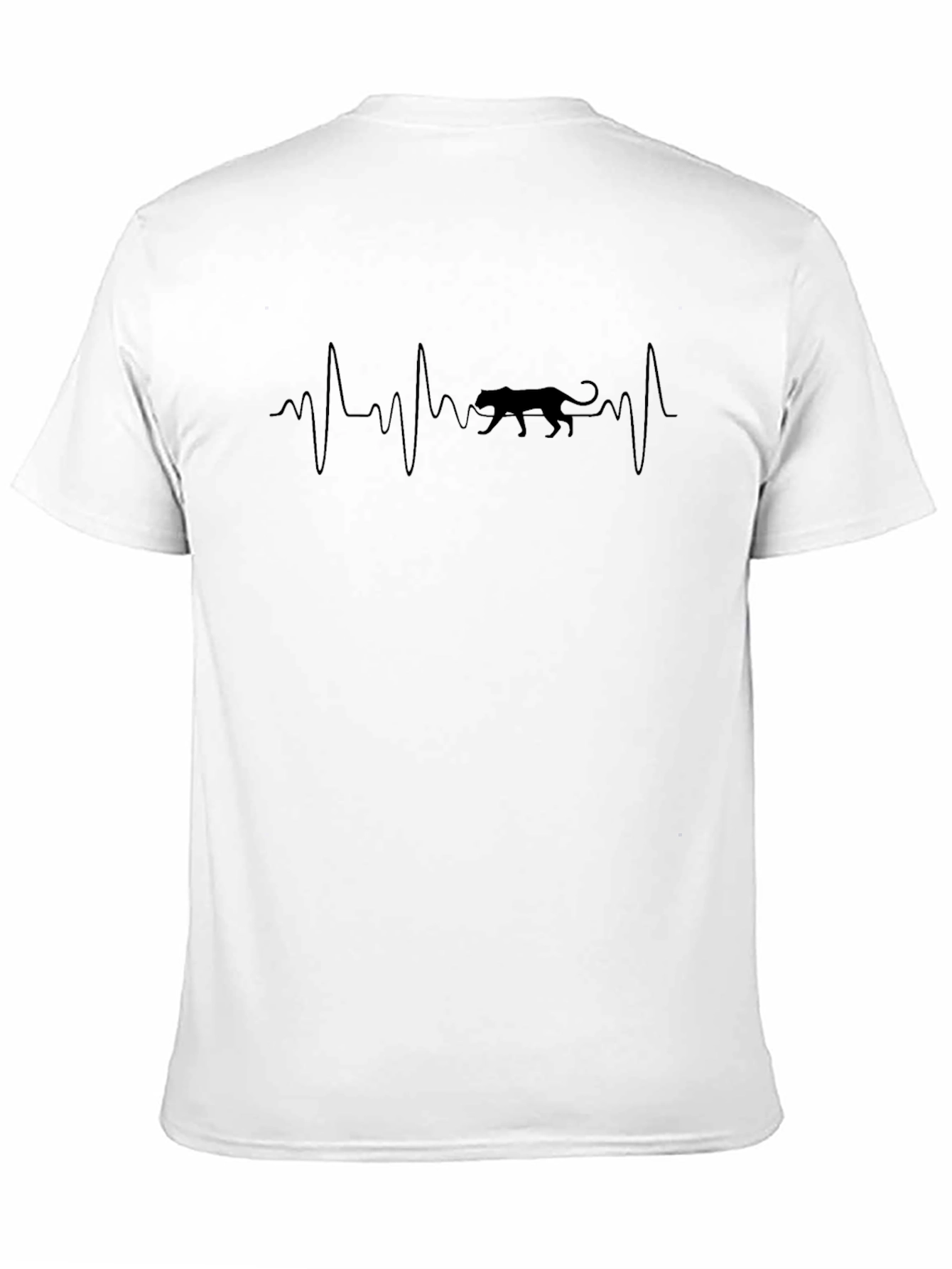 Panther Heartbeat Graphic Tee - Black Cotton T-Shirt