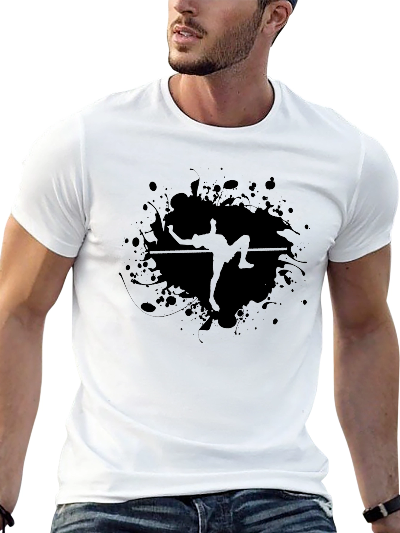 Black Graphic Tee - Climber Silhouette T-Shirt