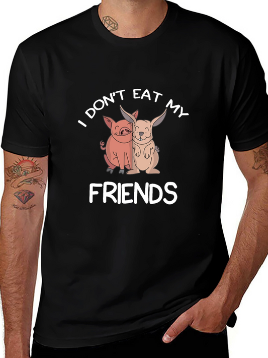 Vegan Tee: I Dont Eat My Friends Pig & Rabbit