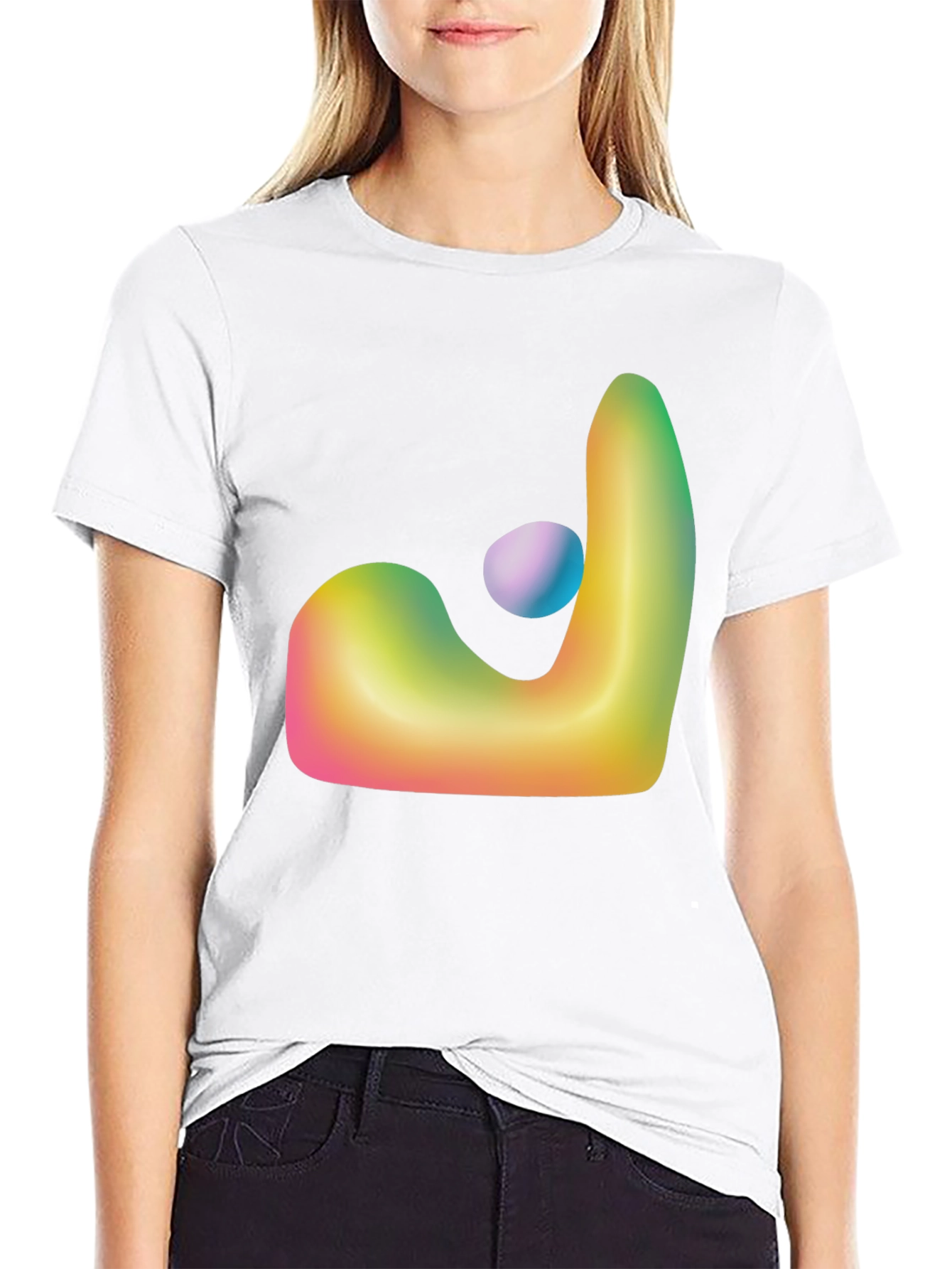 Abstract Gradient Graphic T-Shirt - Black