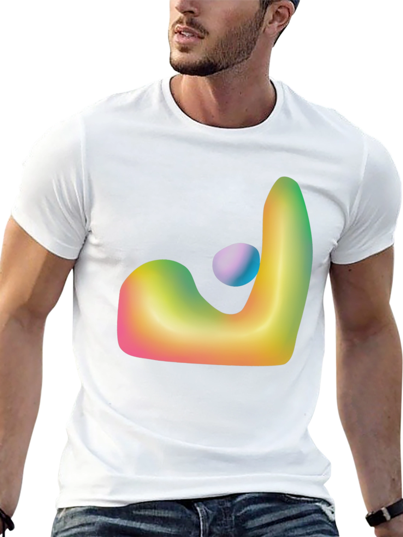 Abstract Gradient Graphic T-Shirt - Black