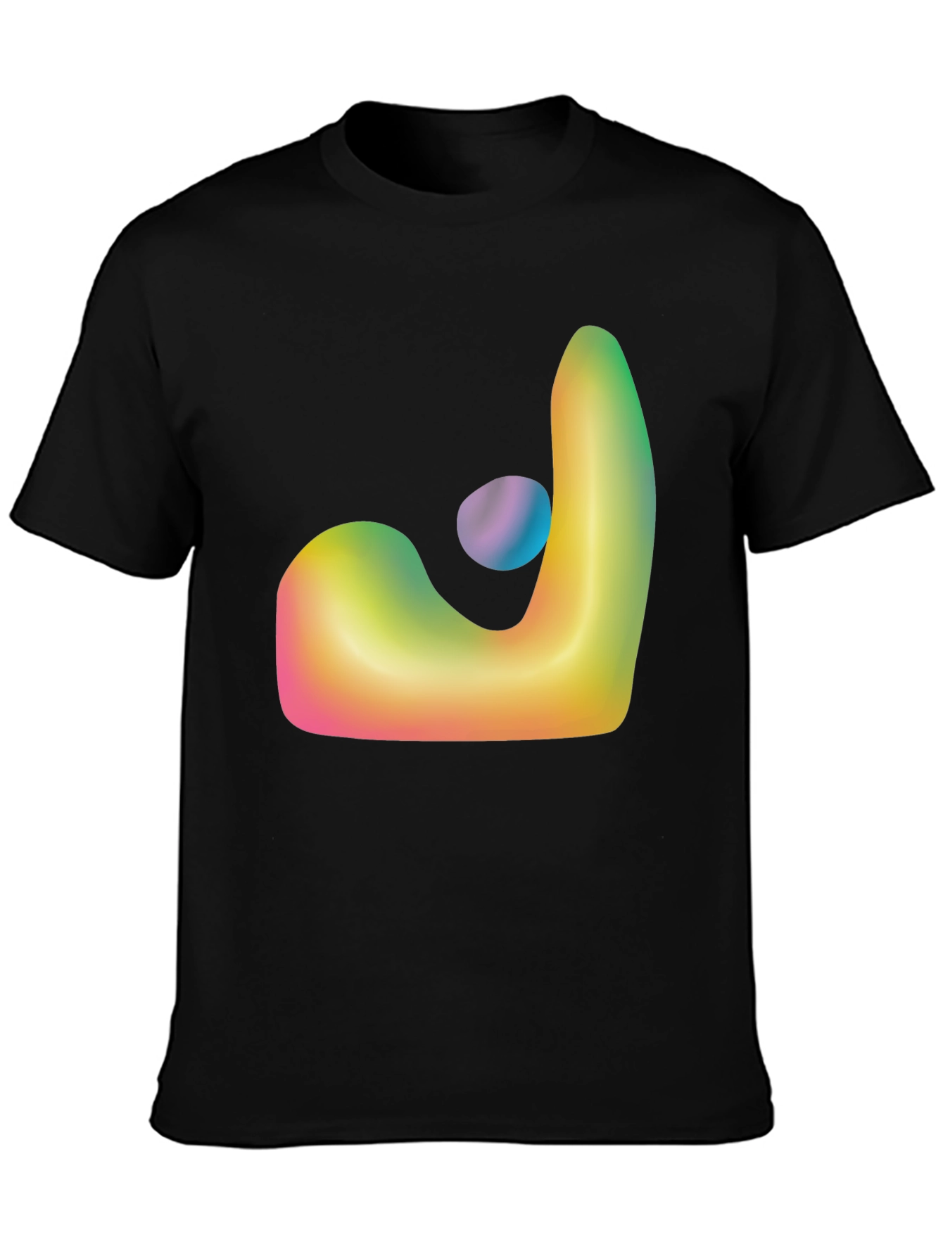 Abstract Gradient Graphic T-Shirt - Black
