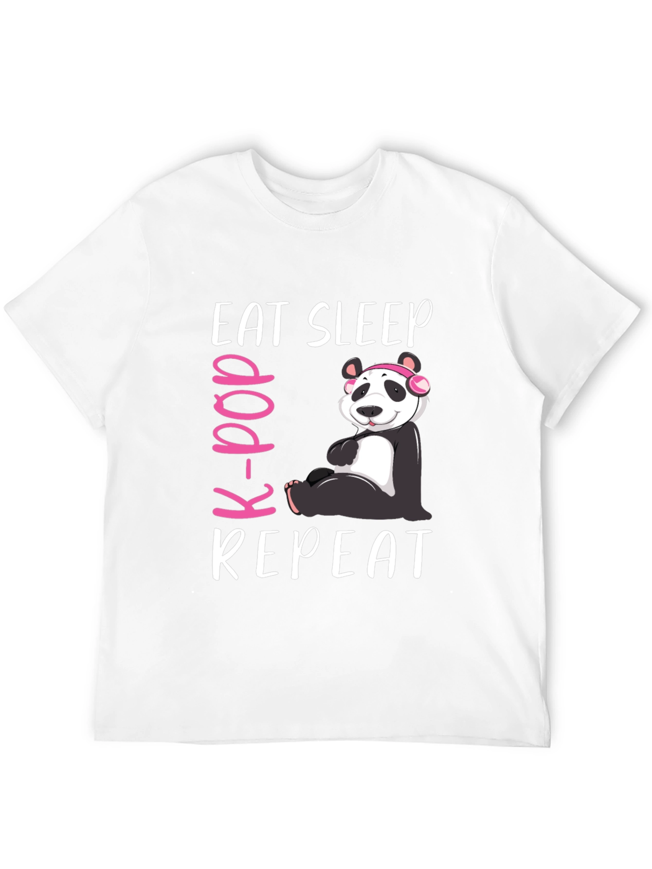 Eat Sleep K-Pop Repeat Panda Graphic Tee