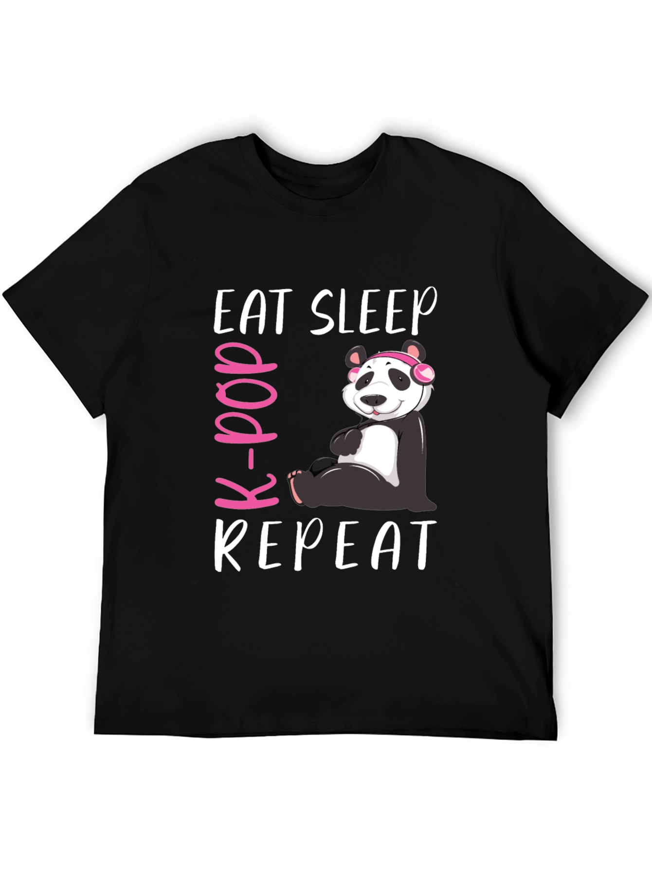 Eat Sleep K-Pop Repeat Panda Graphic Tee