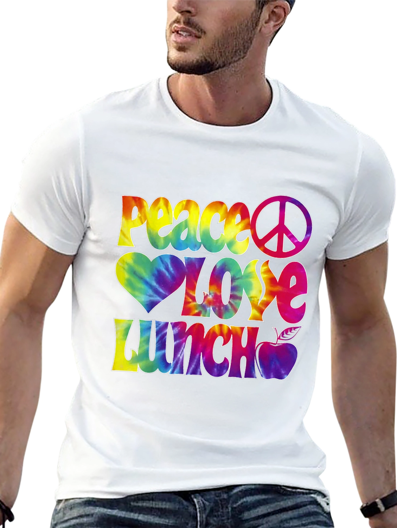 Peace Love Lunch Tie-Dye Graphic Tee