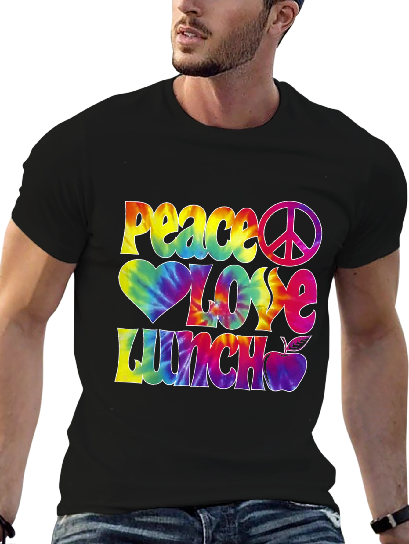 Peace Love Lunch Tie-Dye Graphic Tee