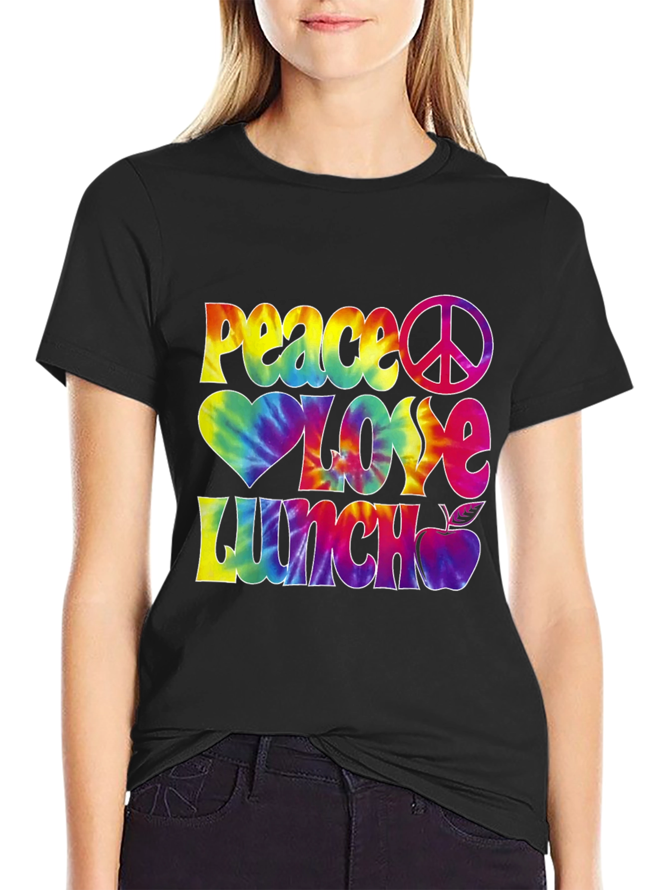 Peace Love Lunch Tie-Dye Graphic Tee
