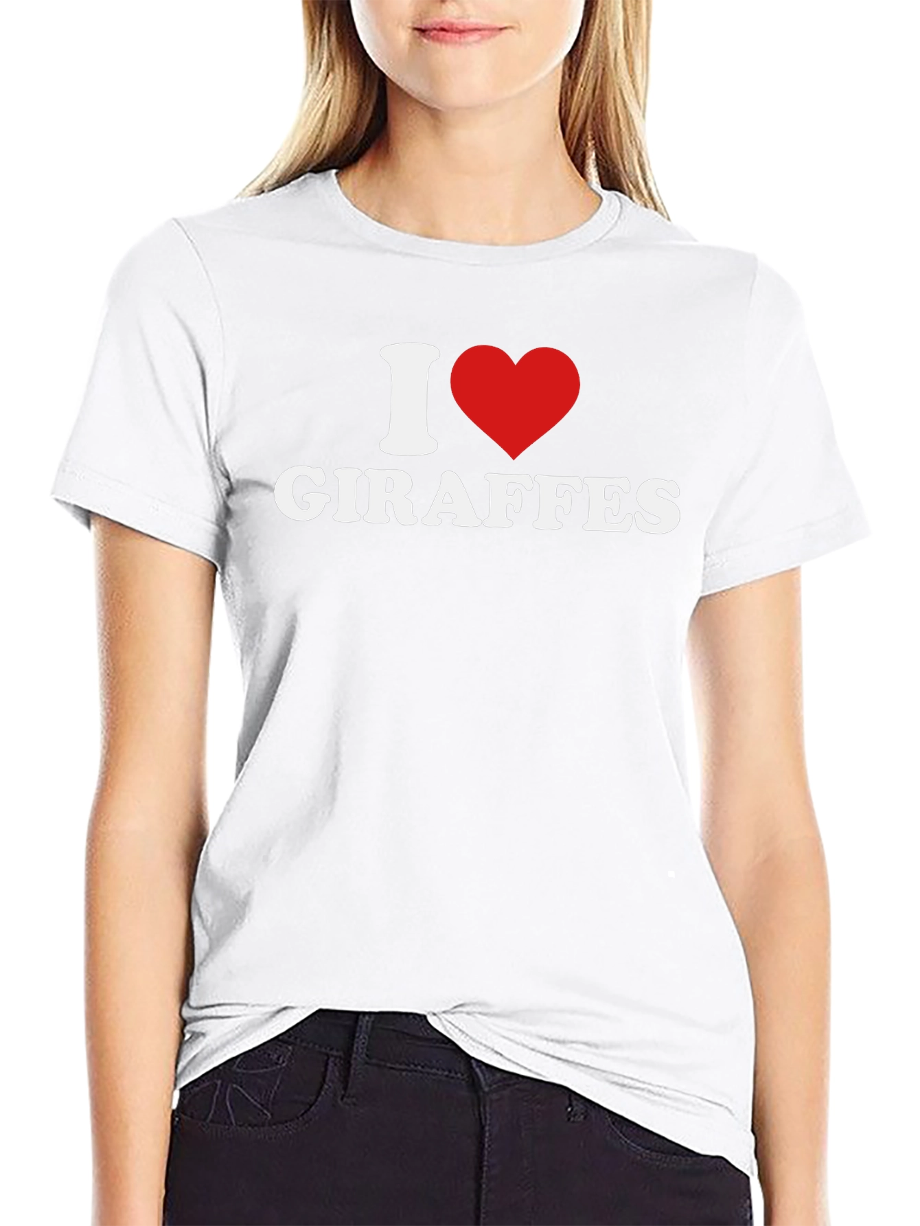 I Heart Giraffes Graphic Tee - Black T-Shirt