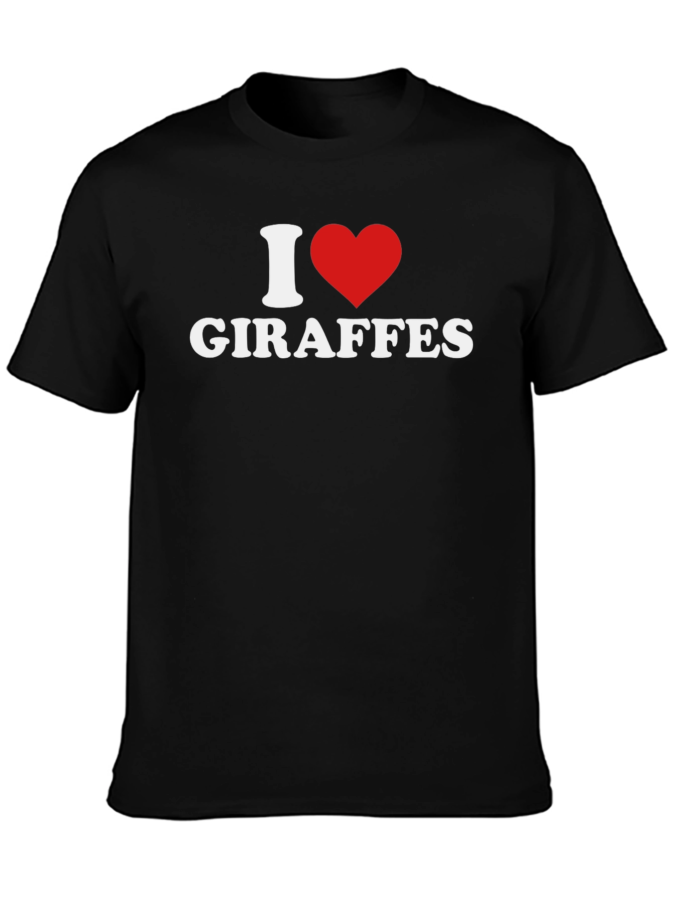 I Heart Giraffes Graphic Tee - Black T-Shirt