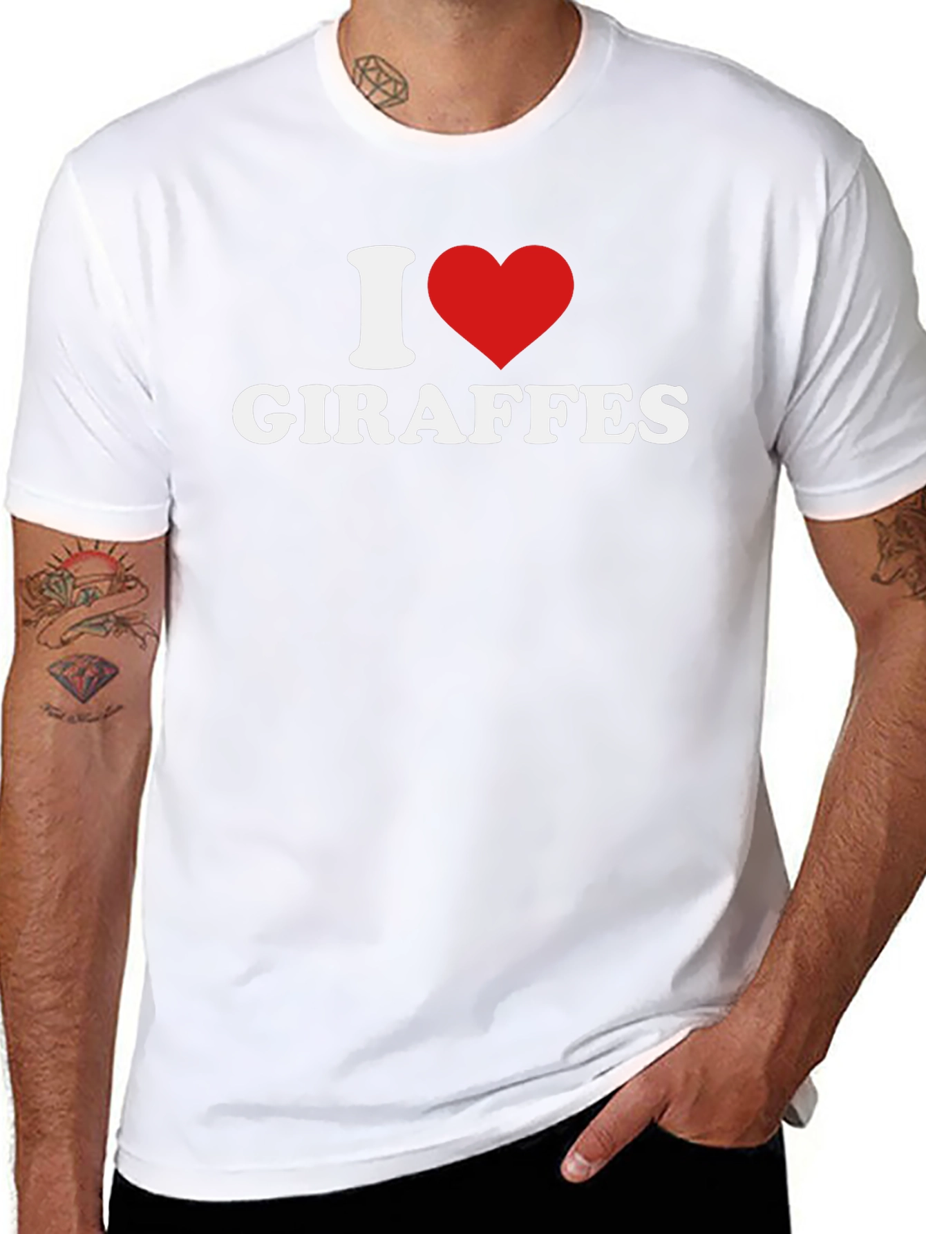 I Heart Giraffes Graphic Tee - Black T-Shirt