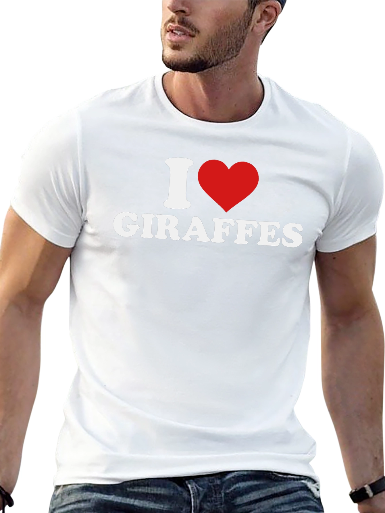 I Heart Giraffes Graphic Tee - Black T-Shirt