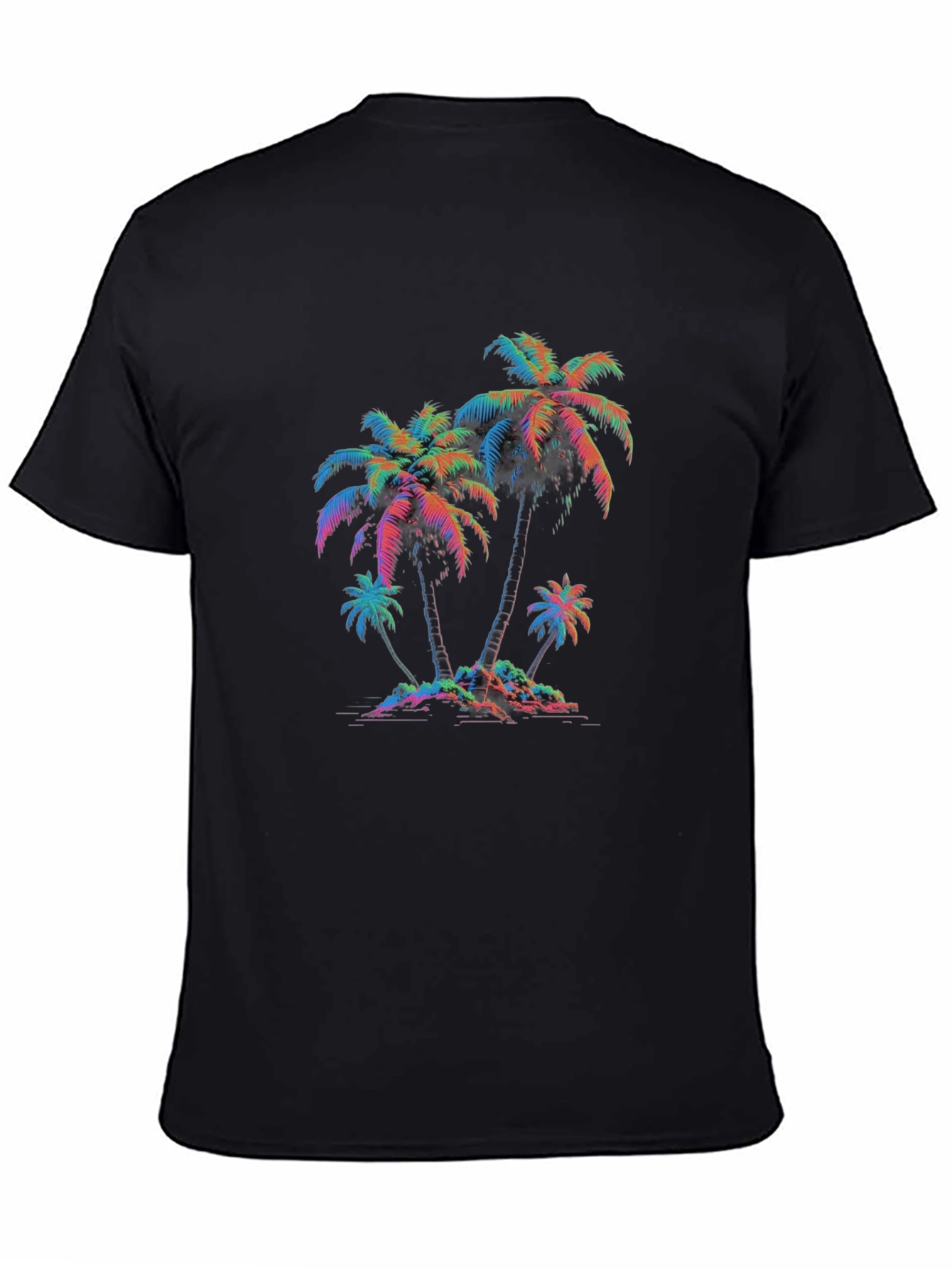 Retro Palm Tree Graphic Tee - Black