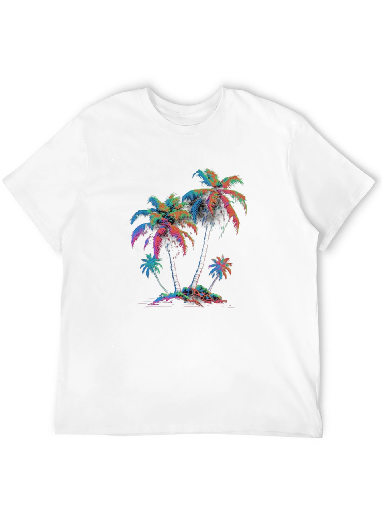 Retro Palm Tree Graphic Tee - Black