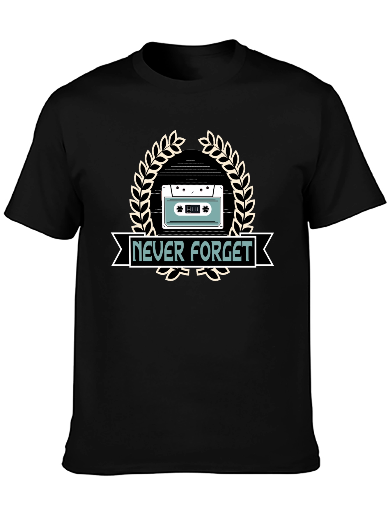 Retro Never Forget Cassette Tape Graphic T-Shirt