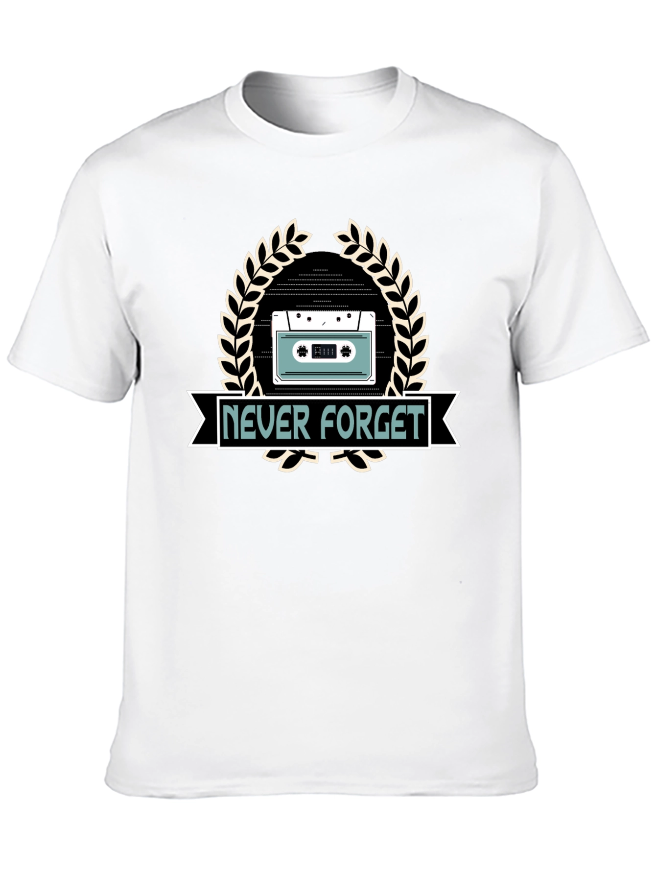 Retro Never Forget Cassette Tape Graphic T-Shirt