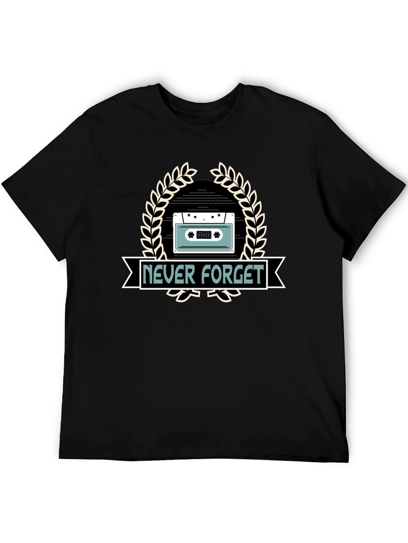 Retro Never Forget Cassette Tape Graphic T-Shirt