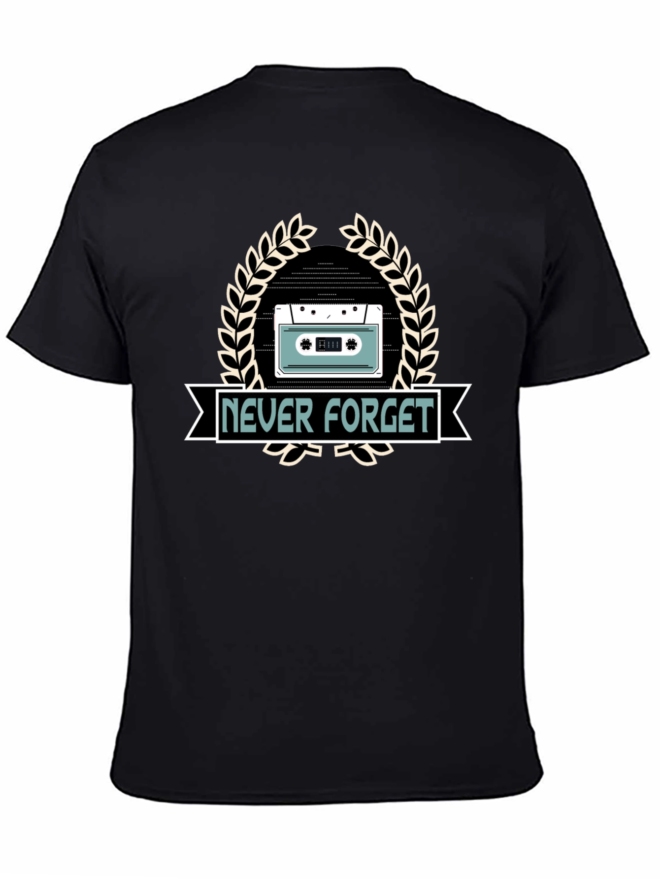 Retro Never Forget Cassette Tape Graphic T-Shirt