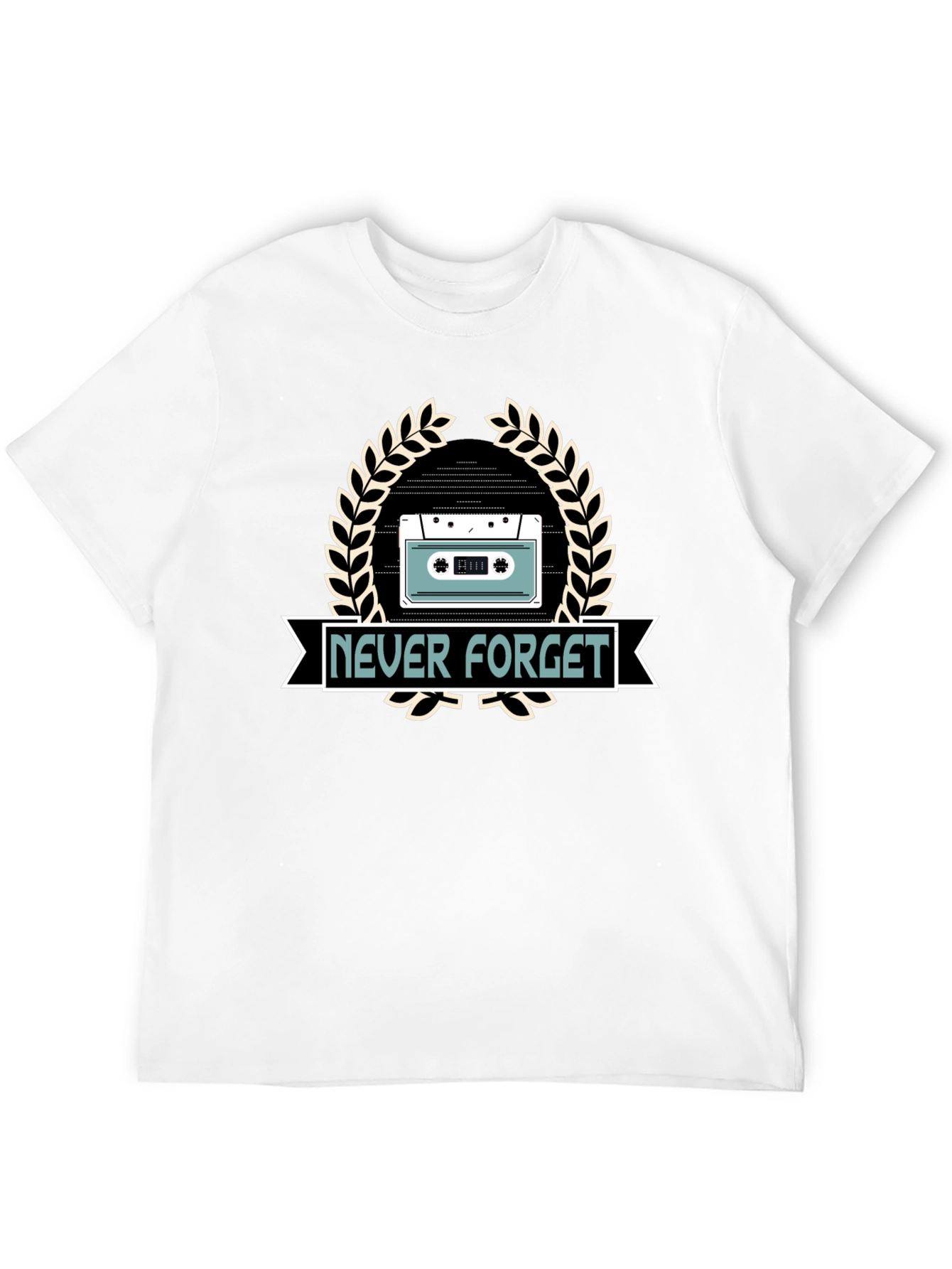 Retro Never Forget Cassette Tape Graphic T-Shirt