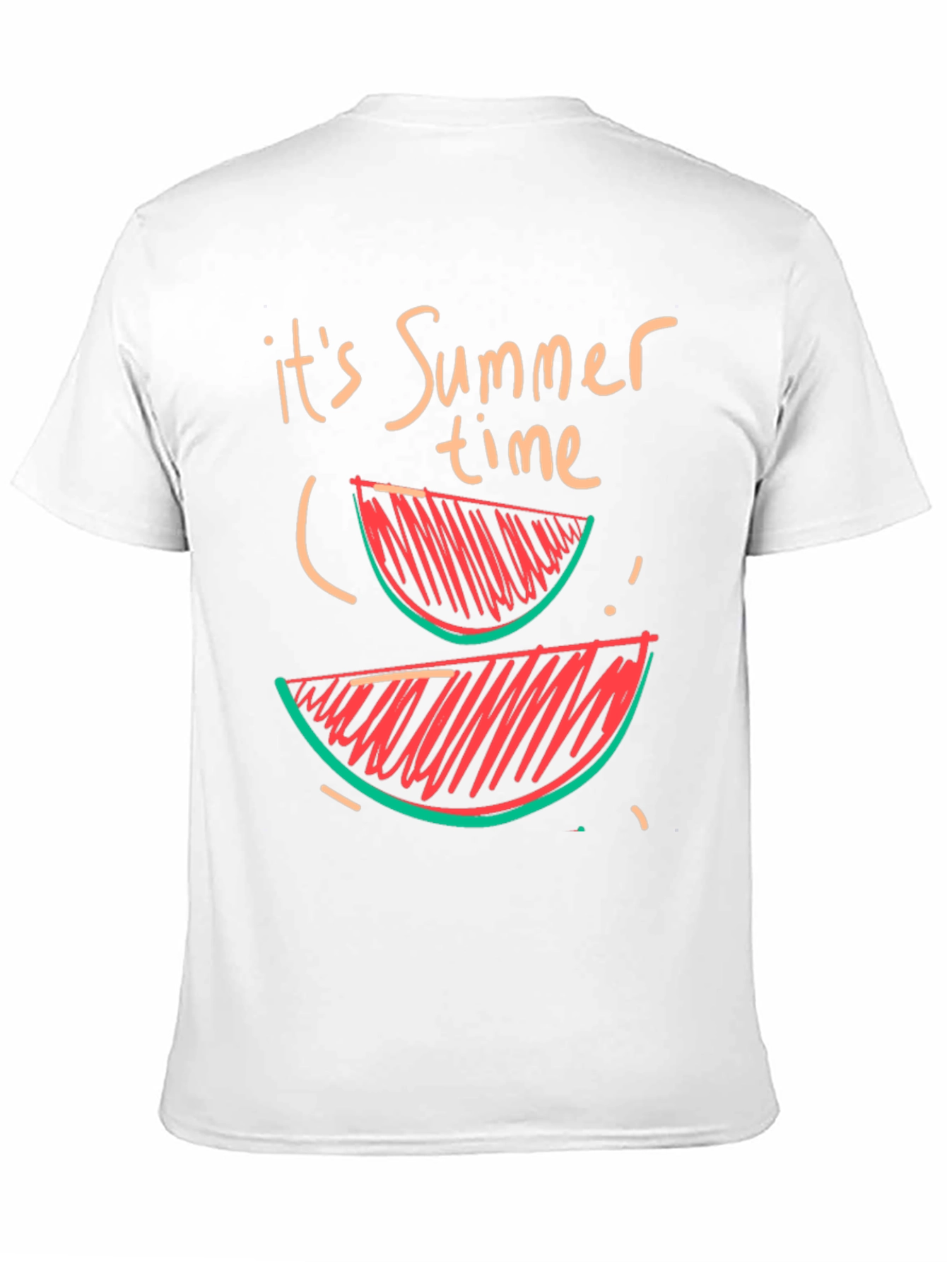 Summer Time Watermelon Graphic Tee - Casual Black T-Shirt