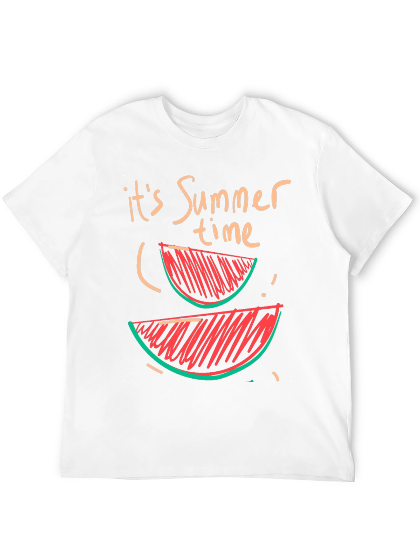 Summer Time Watermelon Graphic Tee - Casual Black T-Shirt