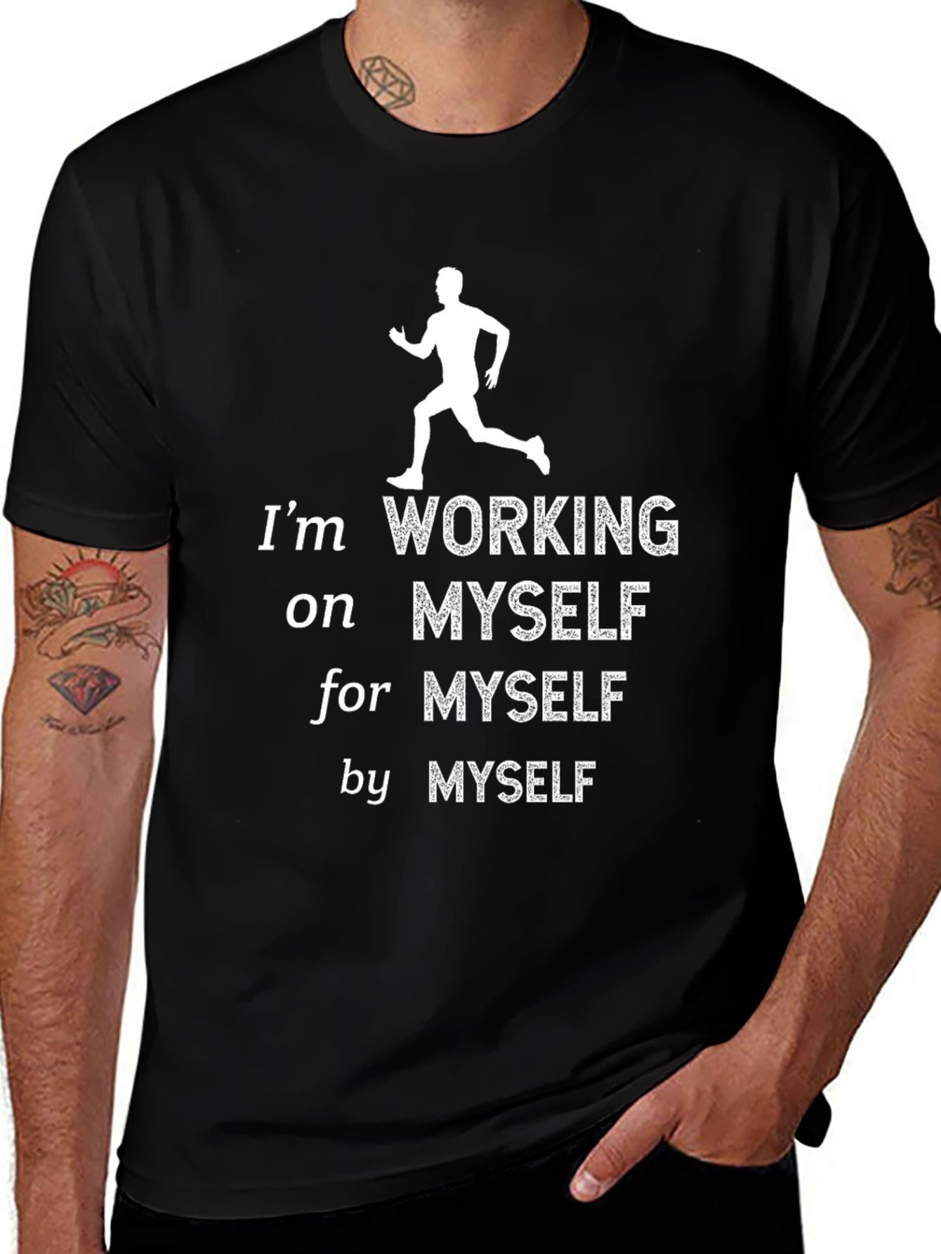 Motivational Working on Myself Graphic T-Shirt